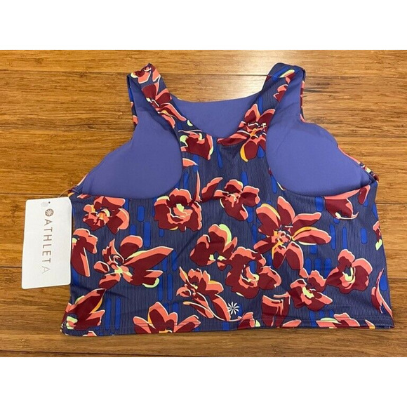 ATHLETA Conscious Crop Printed Floral Retail NWT $64 Sz. Small Gorpcore Yoga - Picture 2 of 4